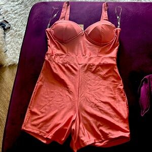 Pink stretchy romper